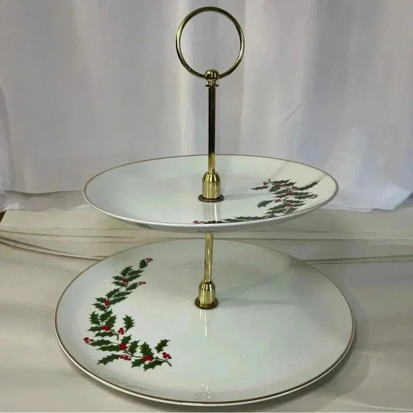 VINTAGE 80s Two Tier Tidbit Server All The Trimmings Macys Excellent Condition - Picture 2 of 12